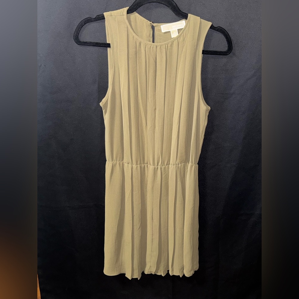 Michael Kors Olive Pleated Dress
